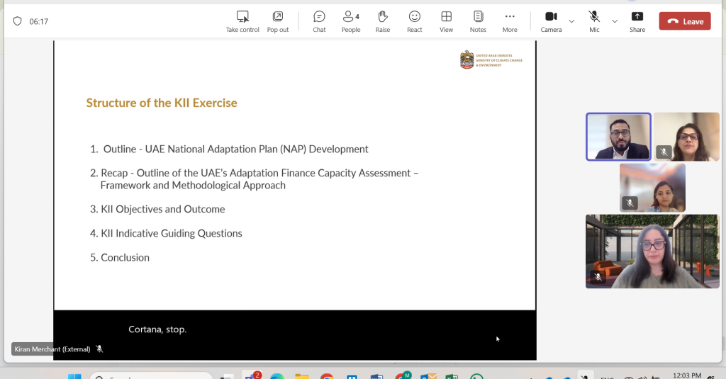 Ajman University Participates in Key Informant Interview for UAE National Adaptation Plan Development