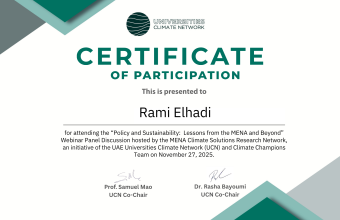 Ajman University Engages in MENA Climate Solutions Research Network Dialogue on Policy and Sustainability