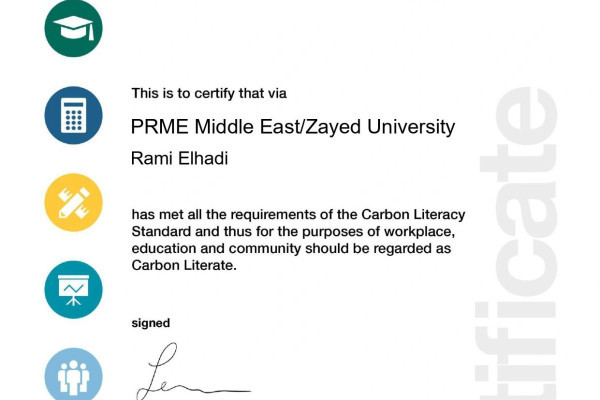 Ajman University’s Office of Sustainability Strengthens Climate Expertise Through UCN/PRME Carbon Literacy Course