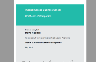 Imperial College London Sustainability Leadership Programme