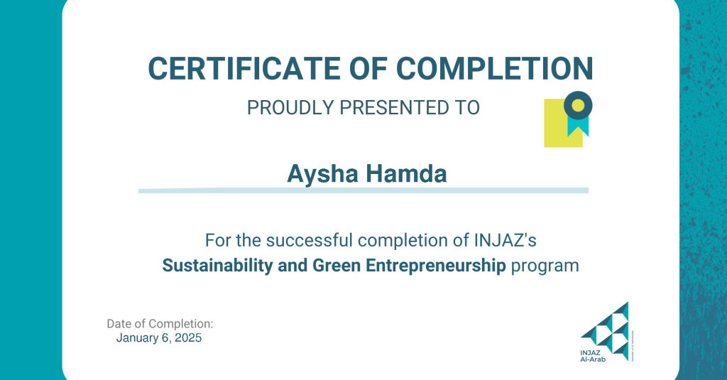 Ajman University Students Earn Certificates in Sustainability & Green Entrepreneurship Through INJAZ Partnership
