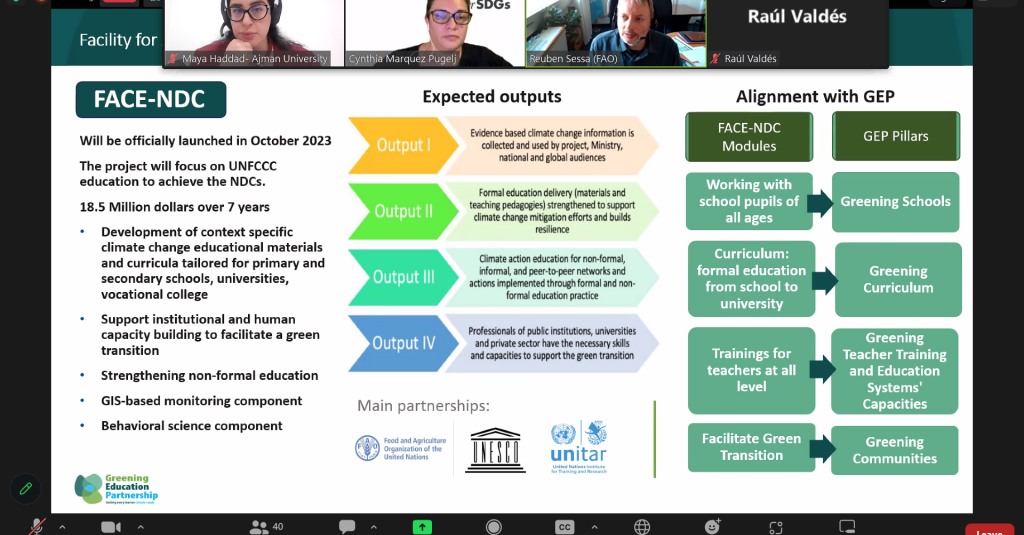 3rd Quarterly Working Group Meeting of the Greening Education Partnership (GEP)